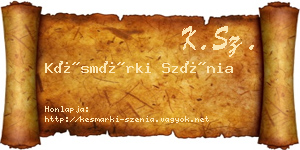Késmárki Szénia névjegykártya